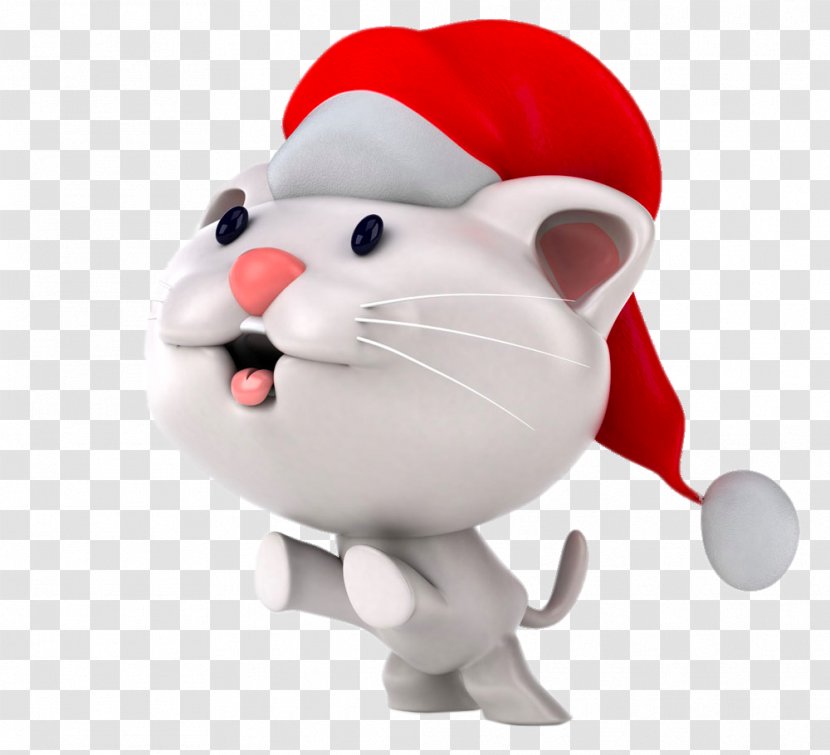 Cat Christmas Cartoon Stock Illustration - Whiskers - Creative Wearing A Hat Transparent PNG