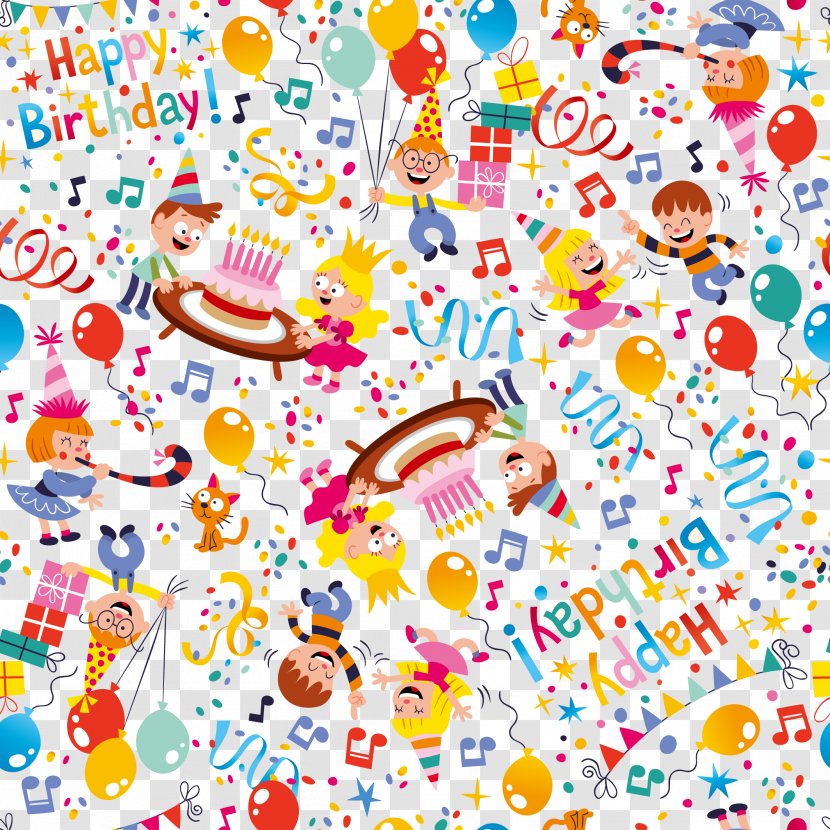 Happy Birthday To You Pattern - Greeting Card - Decorative Elements Of The Collection Transparent PNG