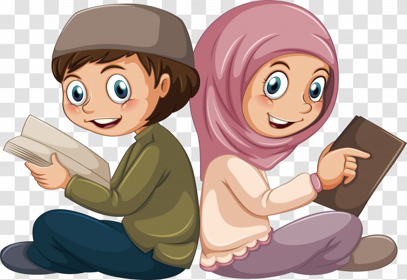 Islam Muslim Boy Illustration - Heart - Reading Islamic Children Transparent PNG