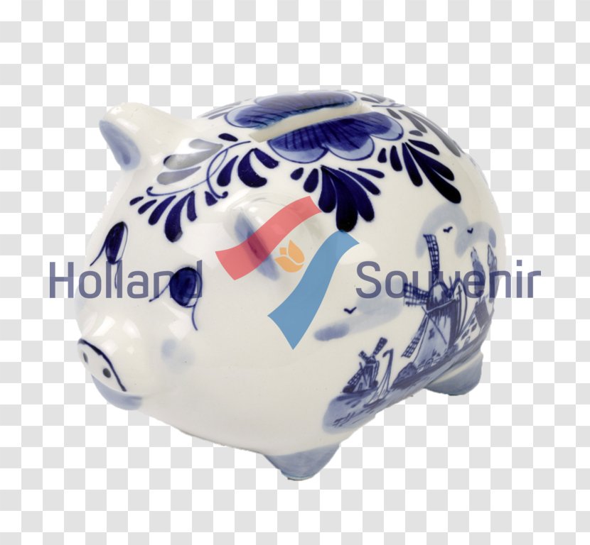 Ceramic Cobalt Blue Piggy Bank And White Pottery Porcelain Transparent PNG