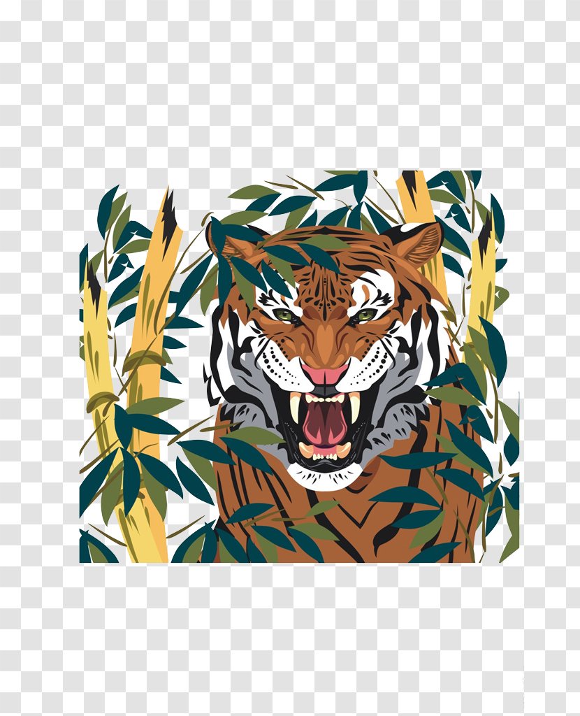 Tiger Illustration - Cat Like Mammal - Pattern Transparent PNG