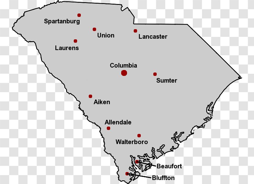 University Of South Carolina Lancaster Coastal System - Map - State Transparent PNG