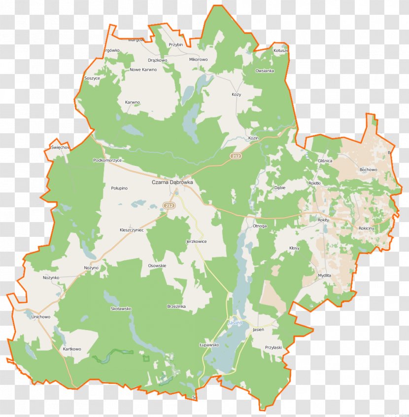 Czarna Dąbrówka Dąbrówka, Bytów County Jasień, Pomeranian Voivodeship Rokiciny, Gmina - Green - Map Transparent PNG