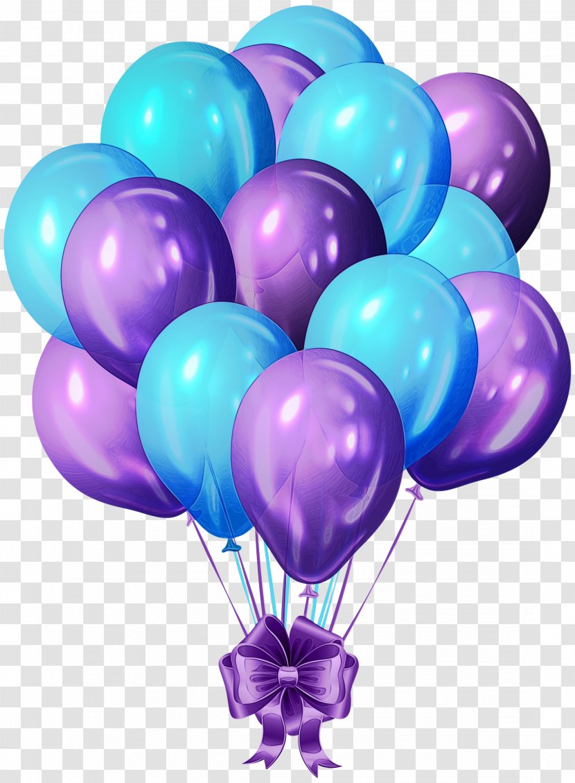 Balloon Party - Violet - Magenta Turquoise Transparent PNG