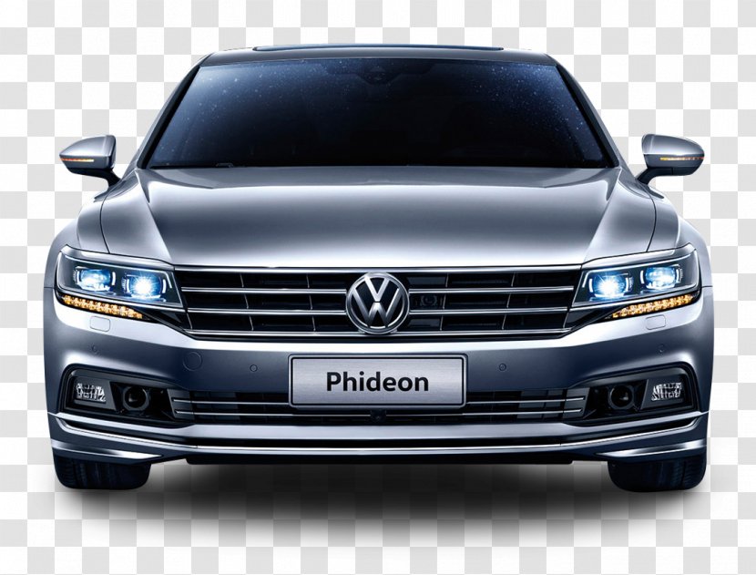 Volkswagen Phideon Geneva Motor Show Car Phaeton - Mid Size - Gray Front View Transparent PNG
