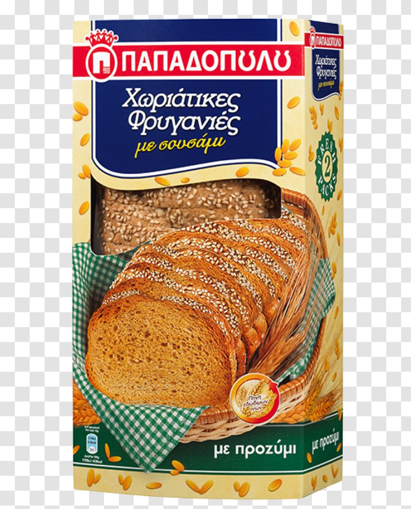 Zwieback Toast Rye Bread Papadopoulos - Biscuit Transparent PNG