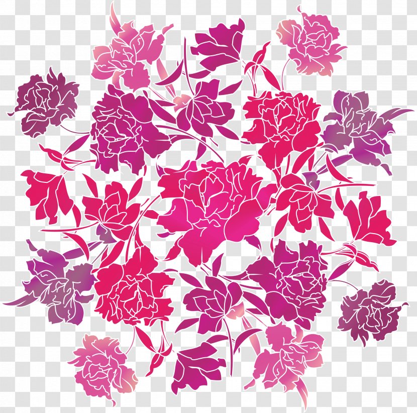 Flower Graphic Design Drawing - Pink - FLOWER PATTERN Transparent PNG