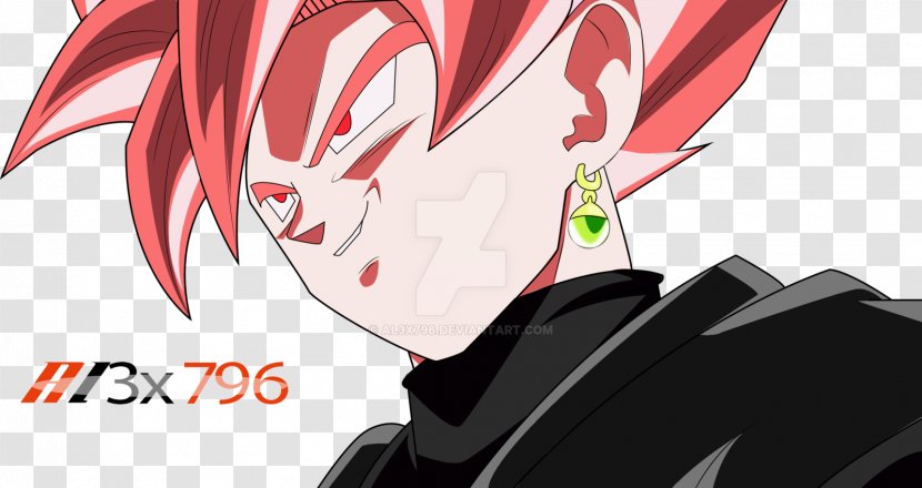 Goku Black Trunks Super Saiyan Red - Heart Transparent PNG