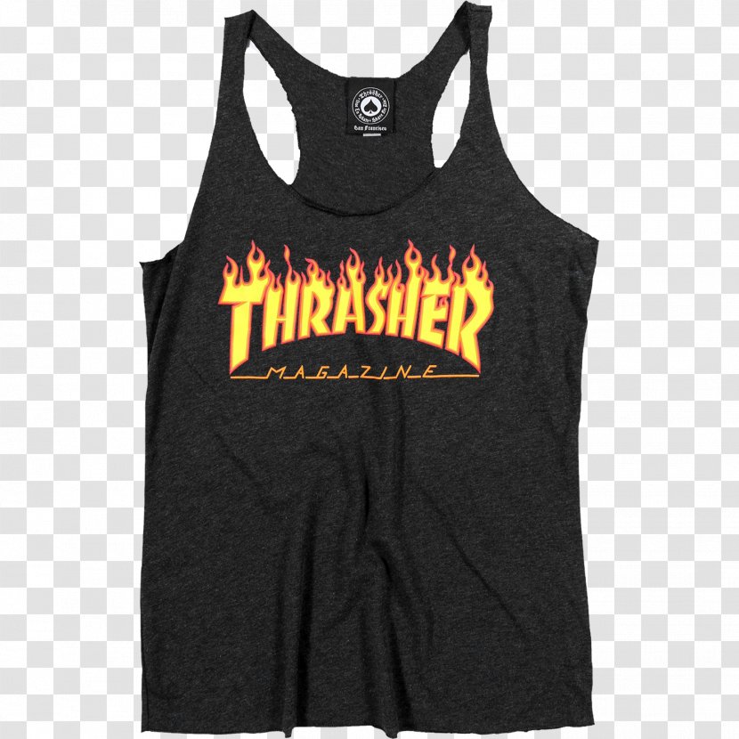 T-shirt Hoodie Thrasher Skateboarding - White Transparent PNG