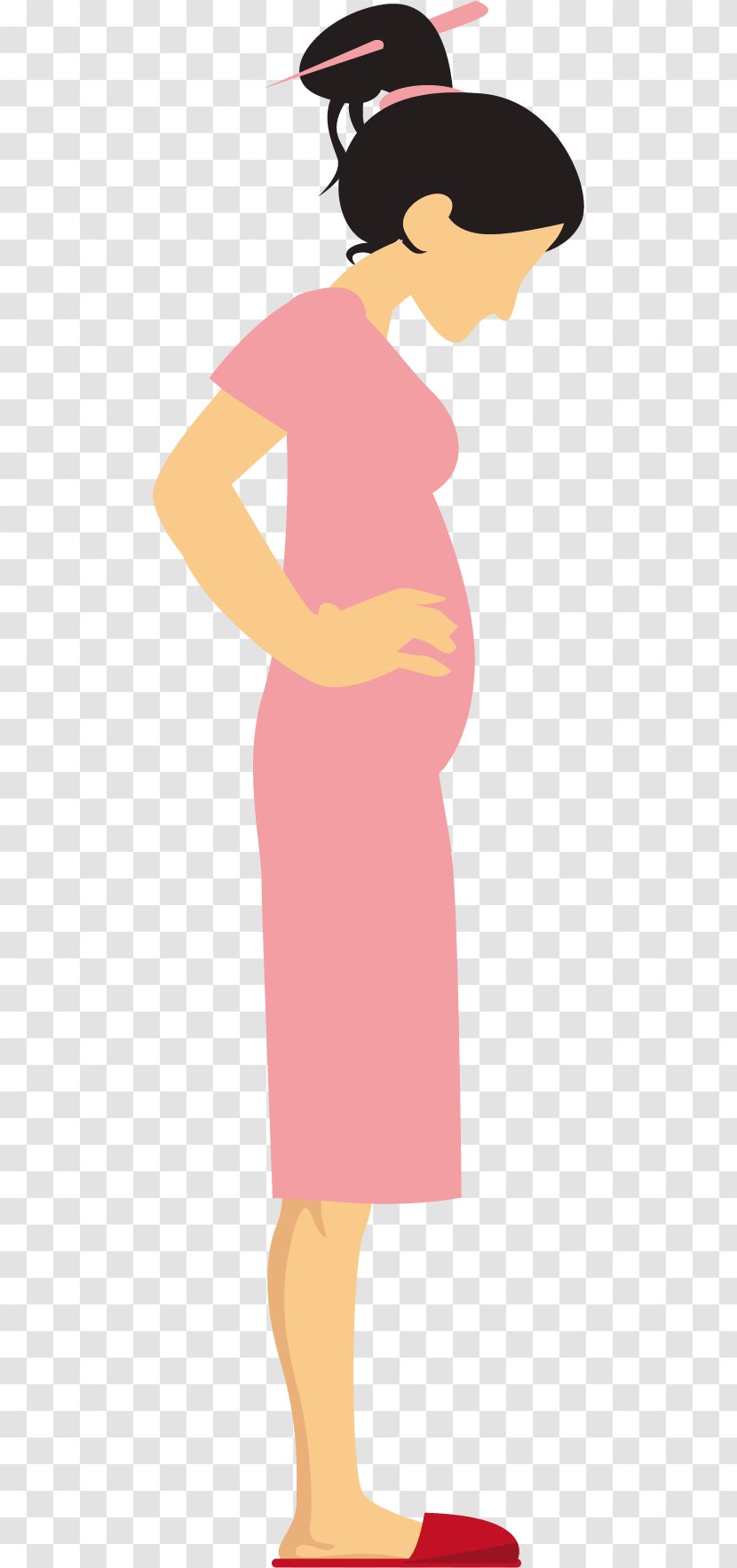 Woman Illustration - Flower - Lower Abdomen Microlong Pregnant Women Transparent PNG