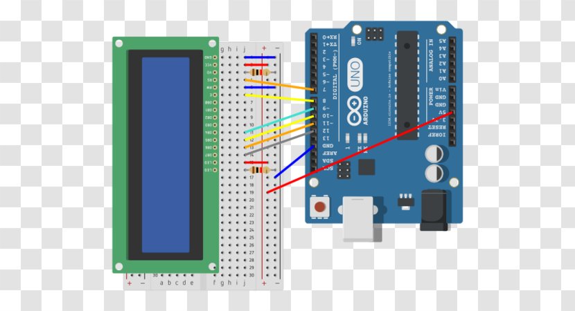 Electronic Circuit Arduino Diagram Electrical Network Light-emitting Diode - Technology - Lcd Pinout Transparent PNG