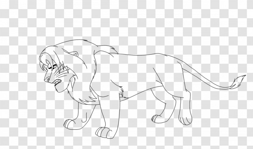 Lion Line Art Tiger Mufasa Simba - Black And White - Drawing Transparent PNG