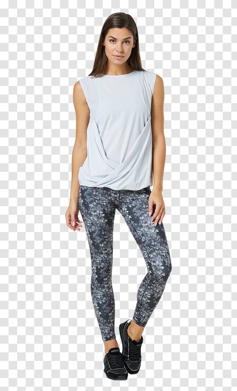 Leggings T-shirt Shoulder Jeans Sleeve - Tights - Polar Ice Transparent PNG