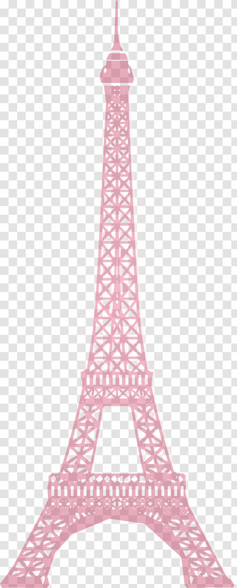 Eiffel Tower Monument Wall Decal - Pink - Silhouette Vector Transparent PNG