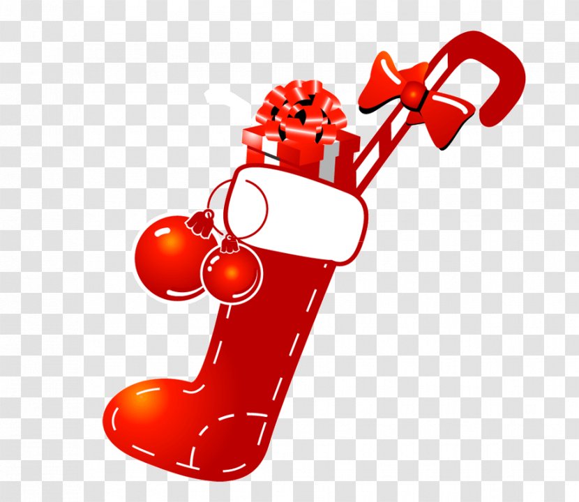 Christmas Ornament Decoration Stocking - Red - Vector Socks Transparent PNG