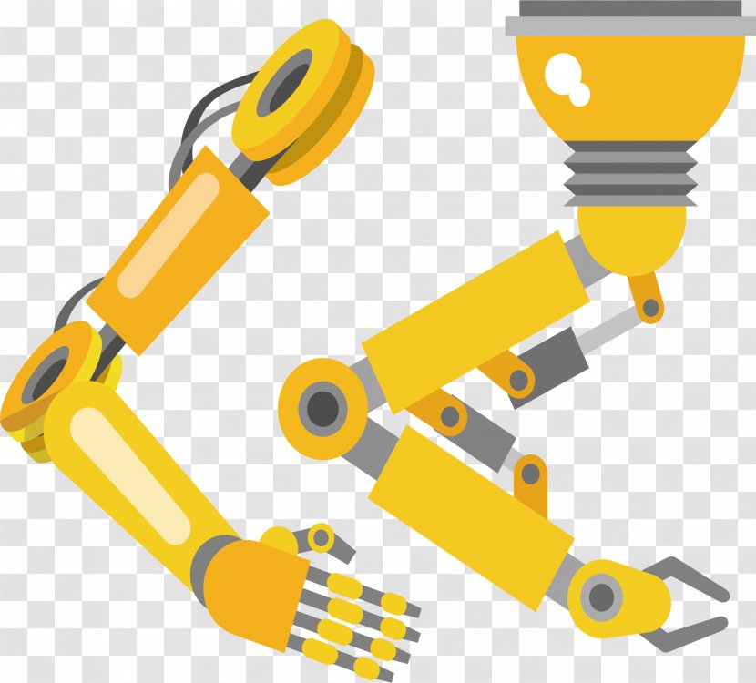 Robotic Arm Design Vector Graphics Image - Yellow Transparent PNG
