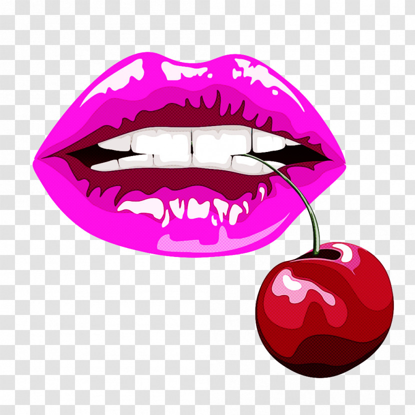 Lip Mouth Red Pink Tooth Transparent PNG