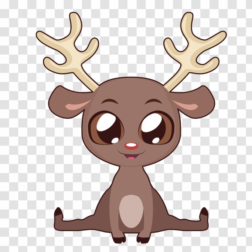 Reindeer Santa Claus Vector Graphics Stock Illustration - Mammal - Fallow Deer Transparent PNG
