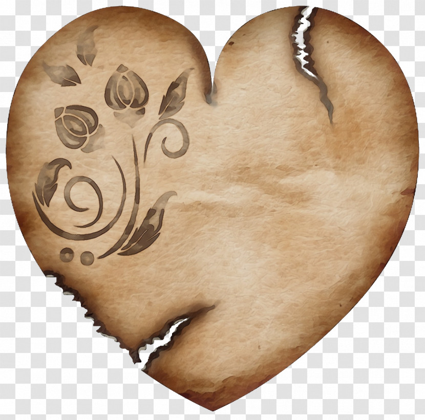 Heart Love Beige Ear Drawing Transparent PNG