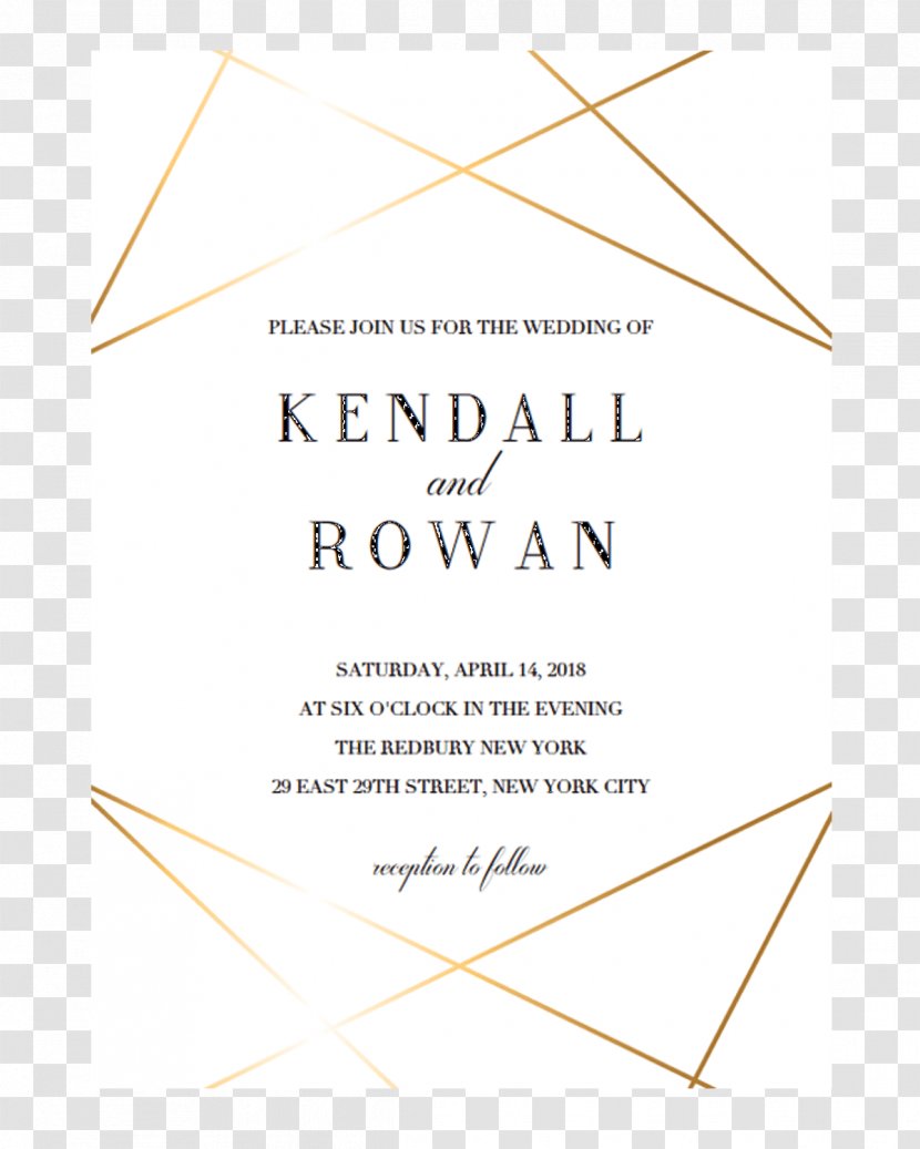 Wedding Invitation Save The Date Reception Geometry - Convite Transparent PNG