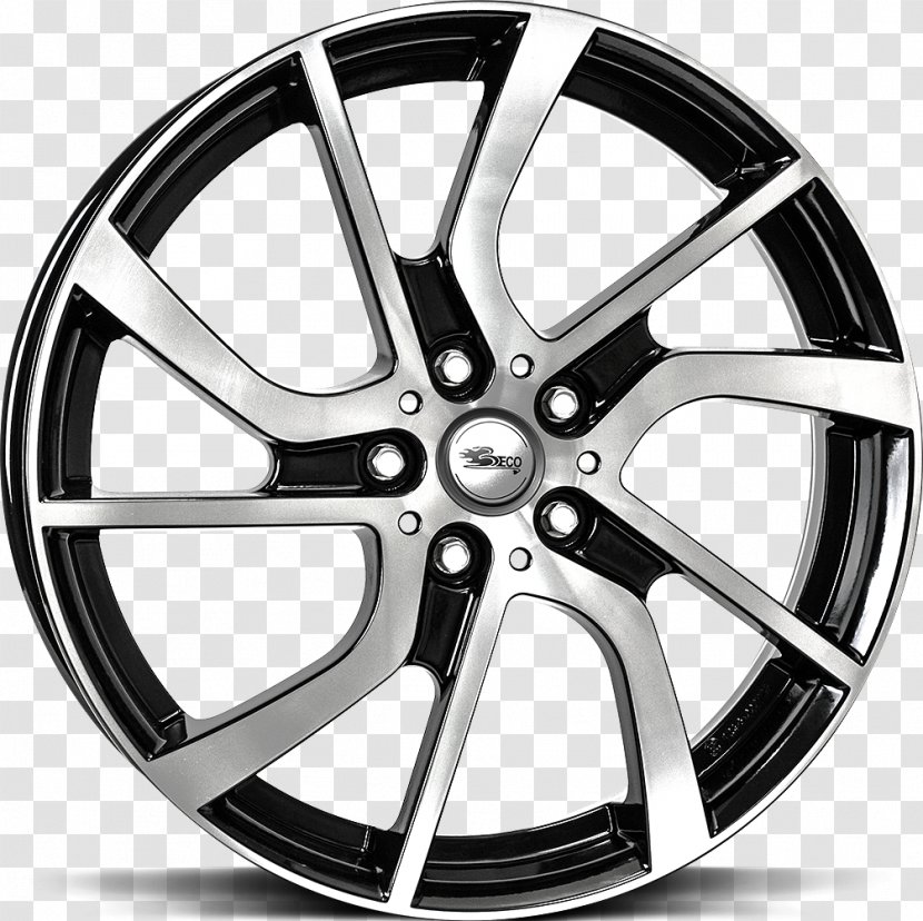 Alloy Wheel Car Tire Toyota Auris Rim - Black And White Transparent PNG