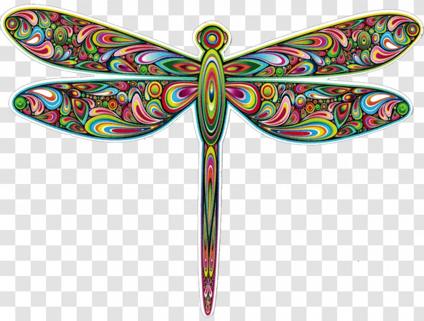 Dragonfly Psychedelic Art Psychedelia Clip - Dragon Fly Transparent PNG
