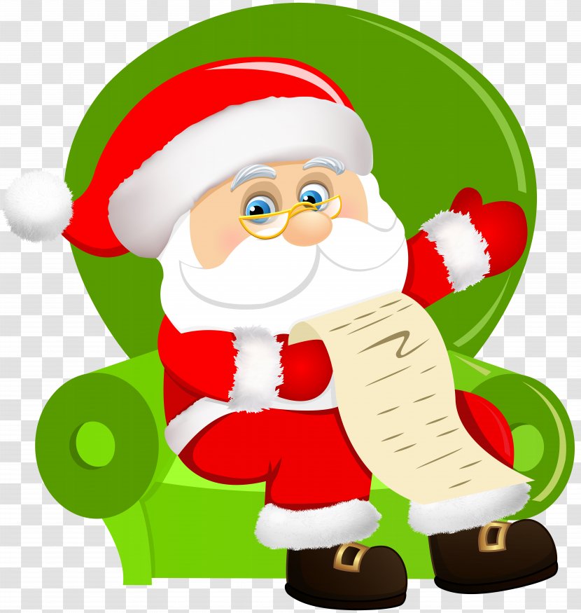 Santa Claus Christmas Ornament Clip Art - Sitting - On Chair Image Transparent PNG