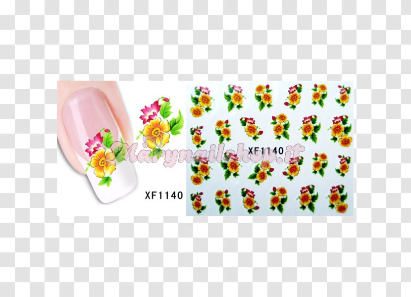 Water Slide Decal Sticker Nail Art Wall - Flora - Yellow Transparent PNG