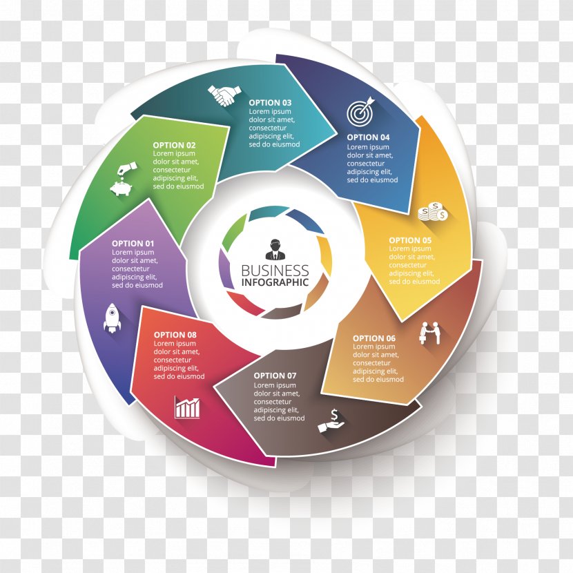 Circle Infographic Flowchart - Annulus - Vector Color Arrow Information Transparent PNG