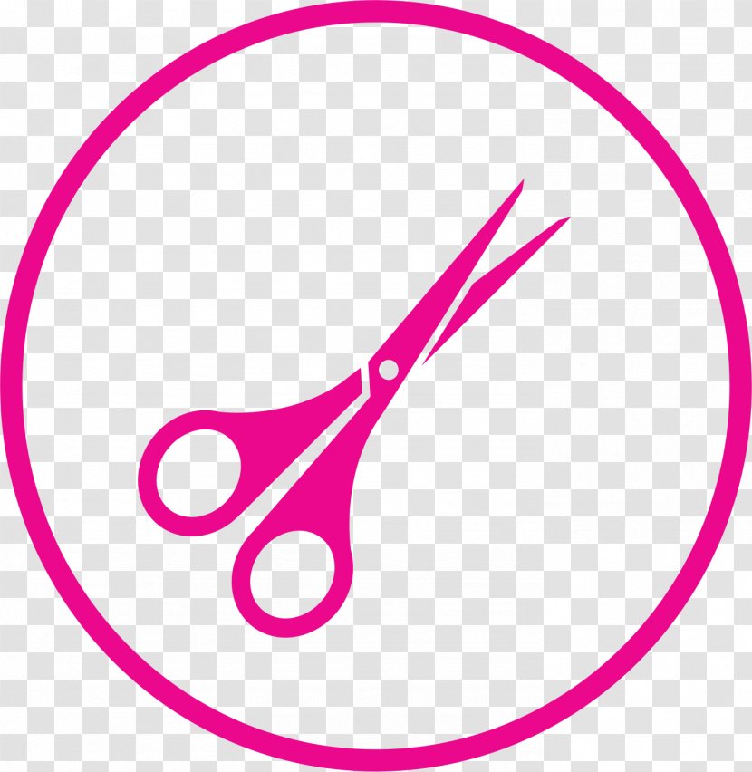 Pink Circle - Scissors - Line Art Magenta Transparent PNG