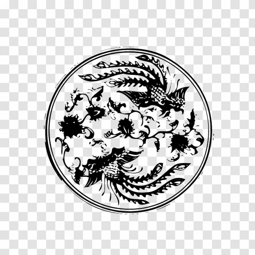 China Motif - Monochrome - Chinese Wind Patterns Transparent PNG