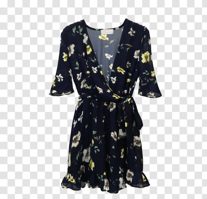 Robe Sleeve Dress Neck - Cartoon - Floral Transparent PNG