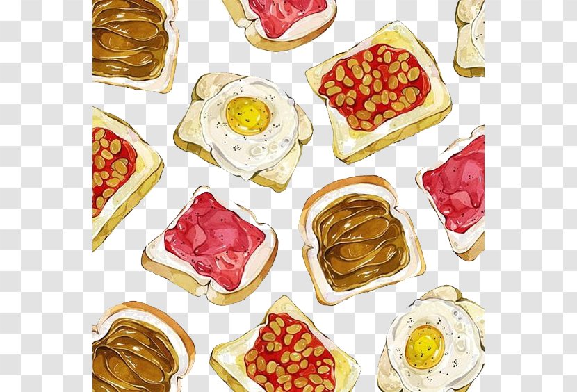 Hamburger Breakfast Toast Food Custard Cream - Platter Transparent PNG