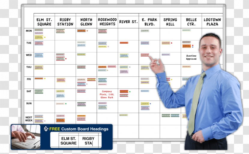 Magnatag Organization Dry-Erase Boards Schedule Project Management - Gps Navigation Software - Restaurant Transparent PNG