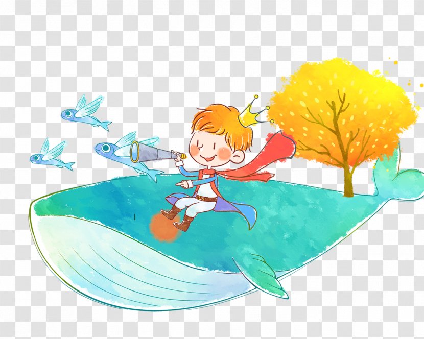 Child Illustration - Art - Whale On The Little Prince Transparent PNG