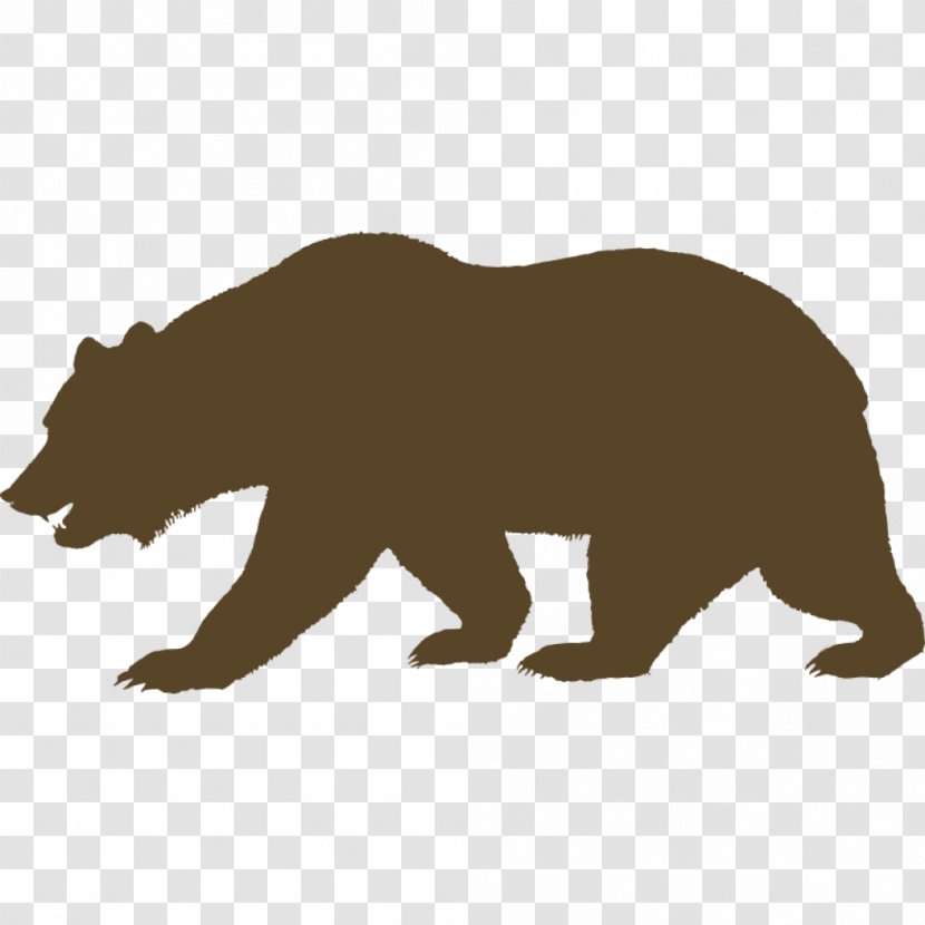California Grizzly Bear American Black Republic - Silhouette Transparent PNG