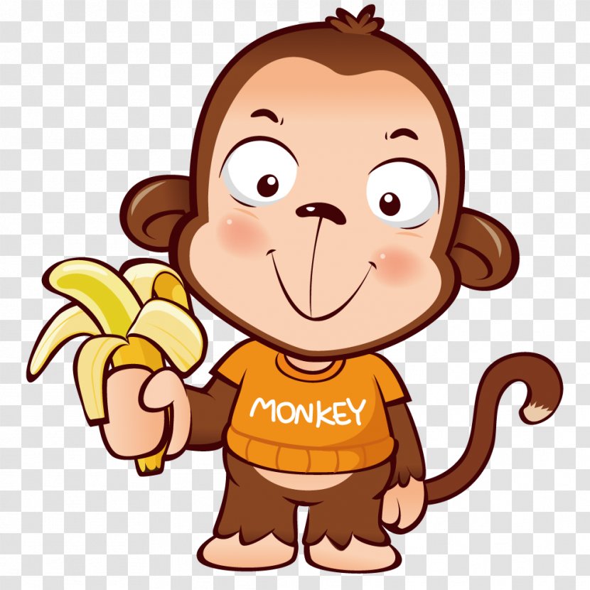 T-shirt Banana Monkey Child Fruit - Childrens Clothing - Monkeys Bananas Transparent PNG