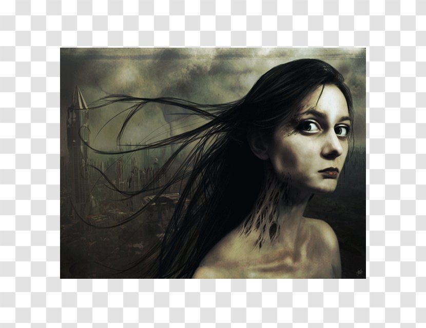 Portrait Photography Black Hair Stock - Watercolor - Computer Transparent PNG