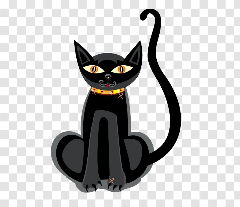 Black Cat Kitten Halloween Clip Art - Evil Transparent PNG
