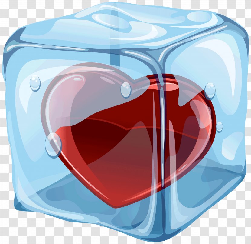 Ice Heart Clip Art - Blue - Cube Transparent PNG