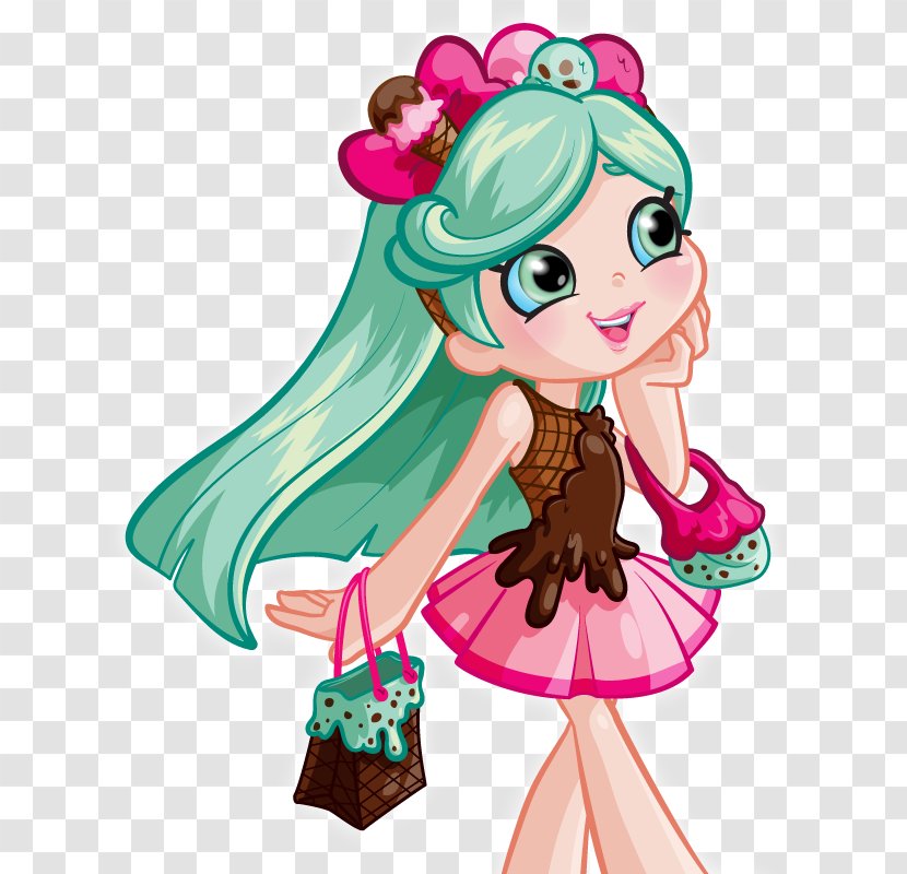 Shopkins Shoppies Bubbleisha Peppa Mint Jessicake Doll - Fictional Character Transparent PNG