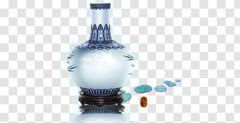 Blue And White Pottery Porcelain Vase - Barware - Classical Antique Bottle Transparent PNG