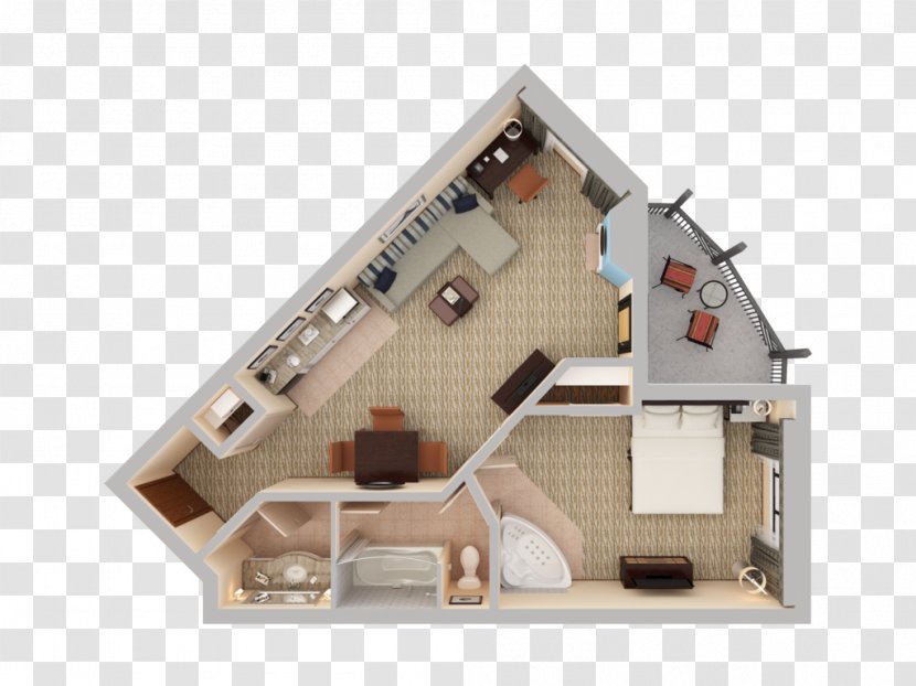 Hilton Sedona Resort At Bell Rock Hot Tub House 3D Floor Plan - Accommodation Transparent PNG