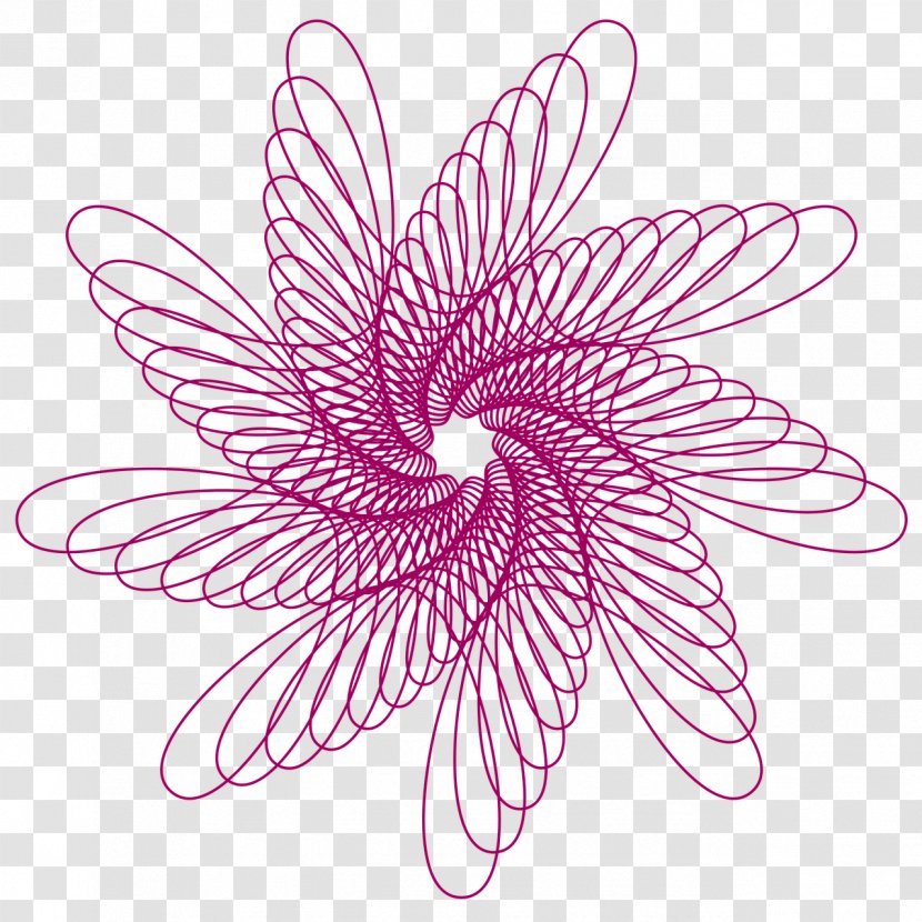 Spirograph Geometry Pattern - Pollinator - Geometric Flowers Transparent PNG