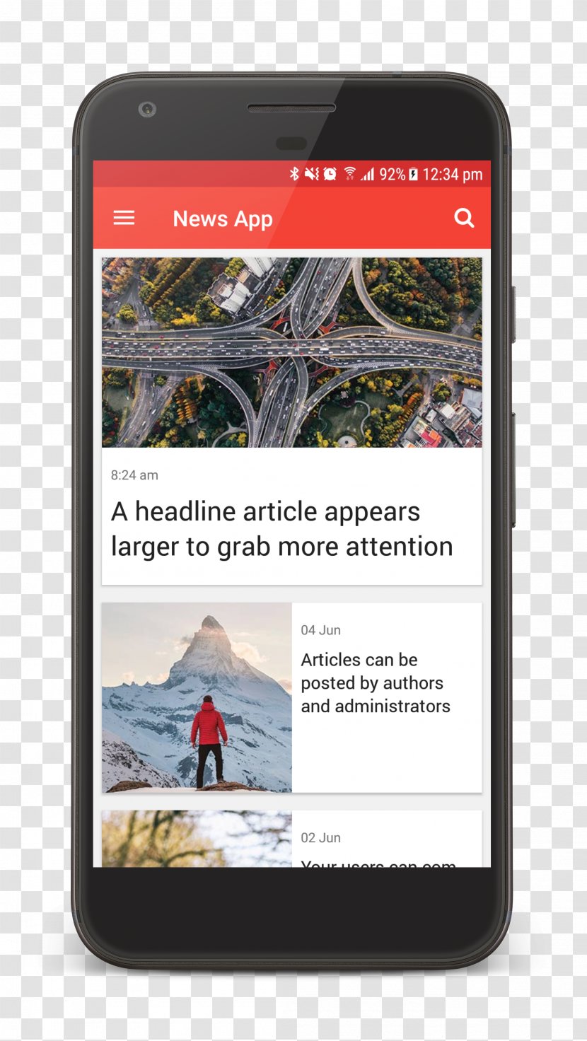Template Android Newspaper Smartphone - Gadget Transparent PNG