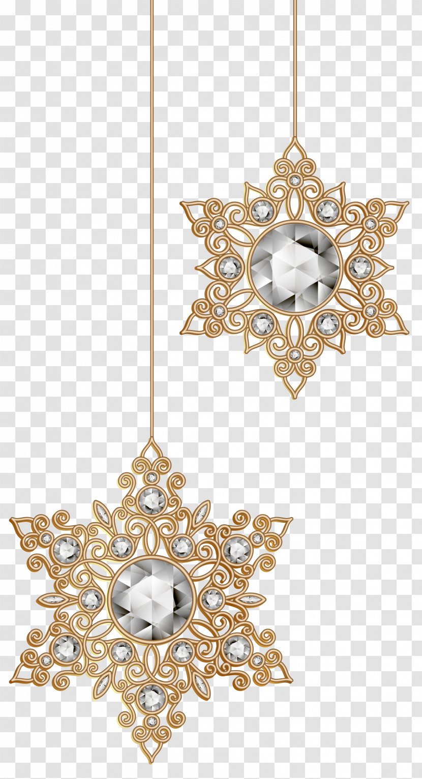 Snowflake Christmas Ornament Clip Art - Body Jewelry - Material Elements Transparent PNG