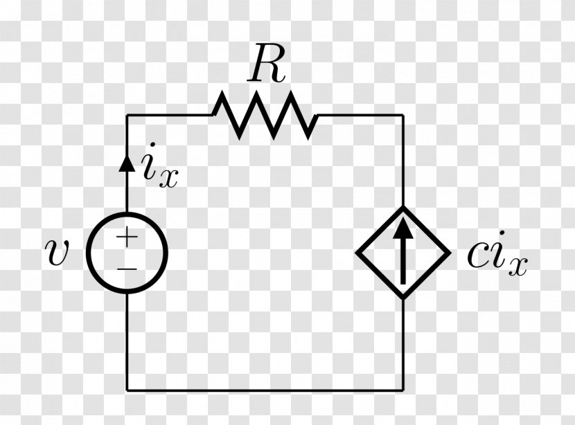 Current Source Voltage Dependent Electric Potential Difference Electrical Network - Black Transparent PNG