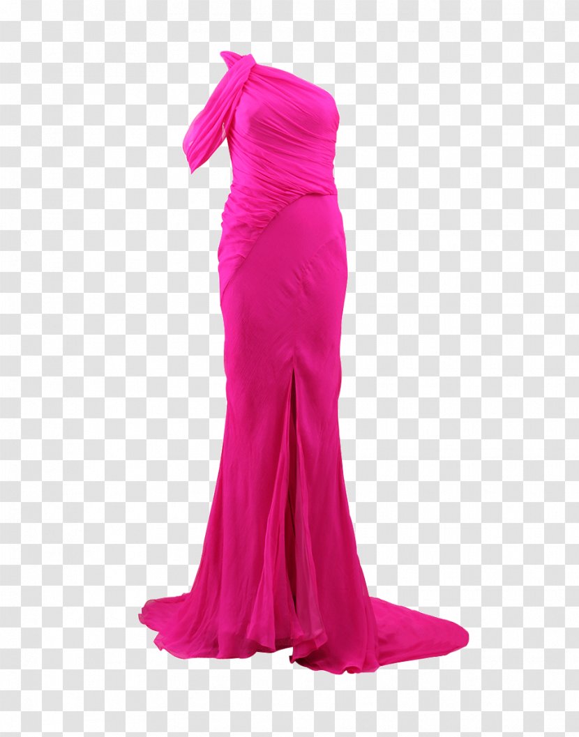Gown Cocktail Dress Pink M Shoulder Transparent PNG
