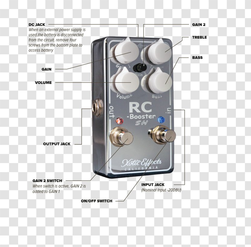 Audio Xotic RC Booster Guitarist Effects Processors & Pedals Jazz Fusion - Bass Guitar Transparent PNG