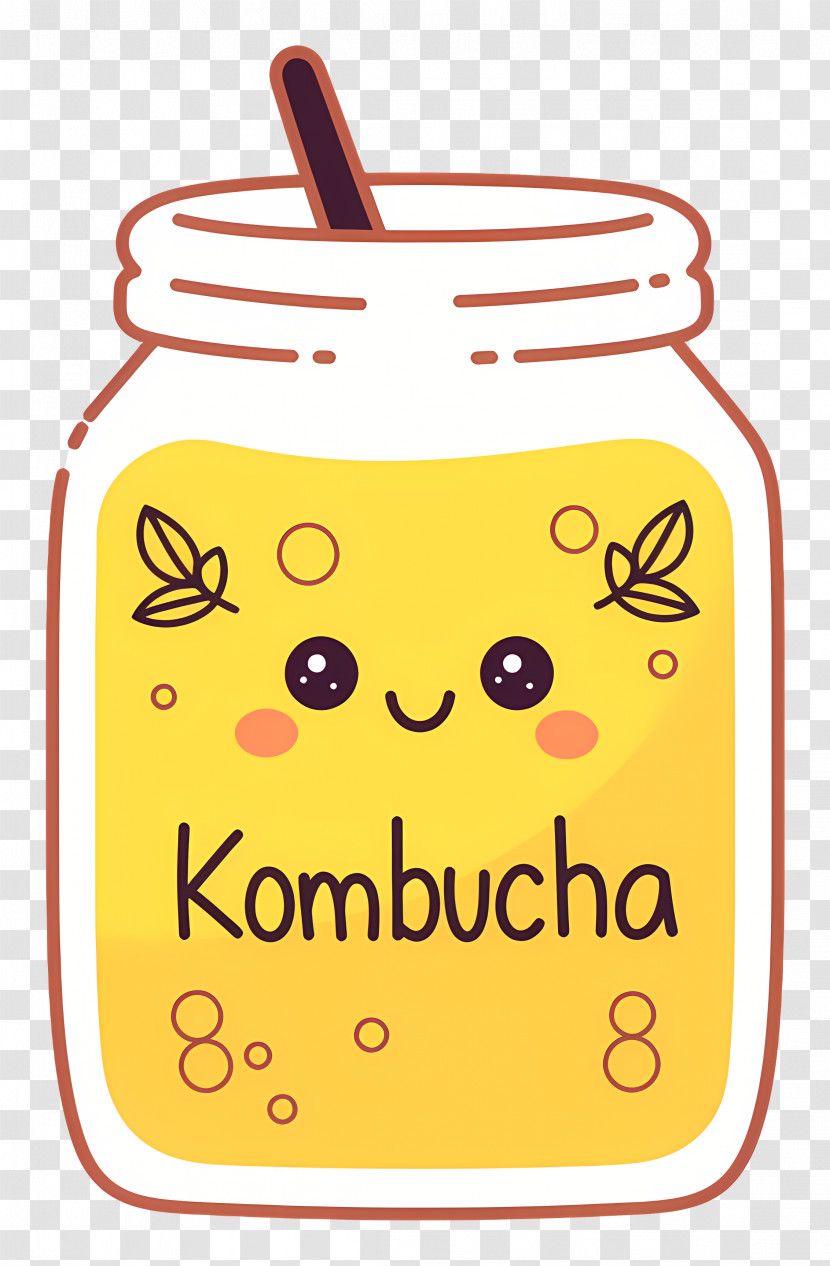 Kombucha - Cute Kombucha Jar Illustration Transparent PNG